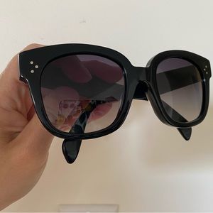 Celine Square Sunglasses - Black, Gradient Smoke Lenses